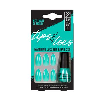 Salon Perfect Tips & Toes Mer-Made of Money Matching Lacquer & Nail Set