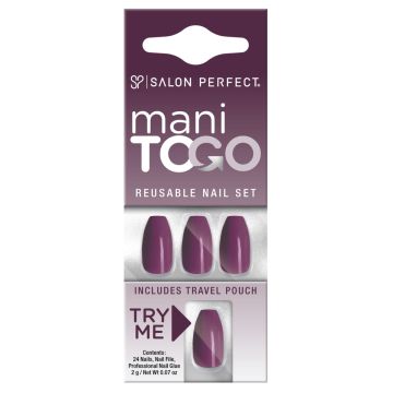 Salon Perfect Mani To Go Purple Brown Nail Set

