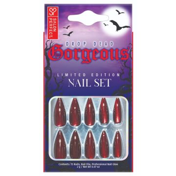 SALON PERFECT NAIL 228 RED MAGNETIC STILLETO in packaging 