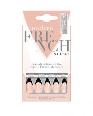 Salon Perfect Modern French Short Black Nail Set