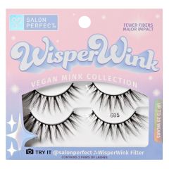 A front view of Salon Perfect Wisper Wink 685 lash 2 pack in packaging
