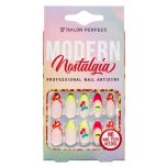 A front view of Salon Perfect Modern Nostalgia Cosmic Cherry Artificial Nail set in packaging